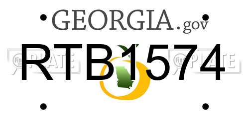 RTB1574 Georgia License Plate
