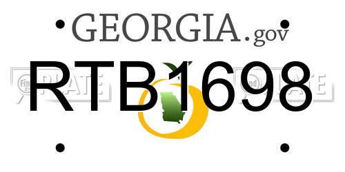 RTB1698 Georgia License Plate