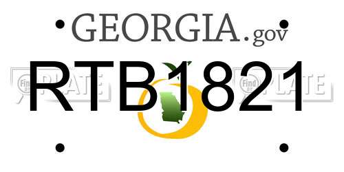 RTB1821 Georgia License Plate