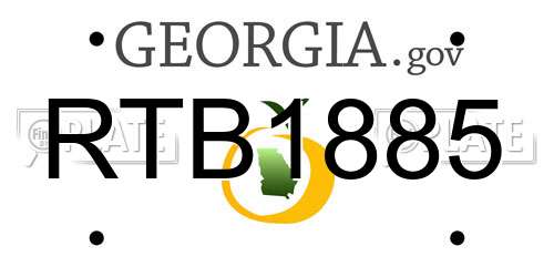 RTB1885 Georgia License Plate