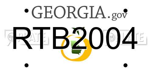 RTB2004 Georgia License Plate