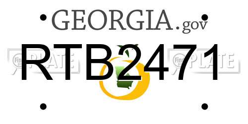 RTB2471 Georgia License Plate