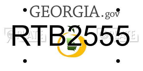 RTB2555 Georgia License Plate