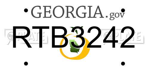 RTB3242 Georgia License Plate