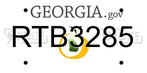 RTB3285 Georgia License Plate