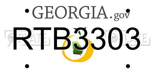 RTB3303 Georgia License Plate