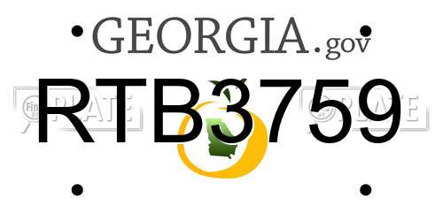 RTB3759 Georgia License Plate
