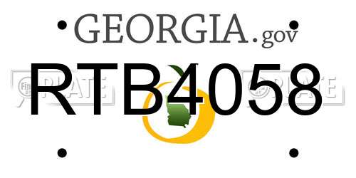 RTB4058 Georgia License Plate