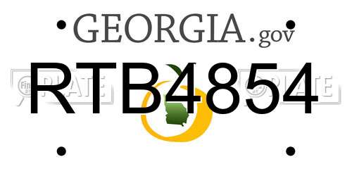 RTB4854 Georgia License Plate