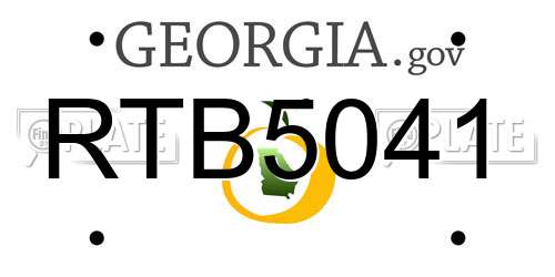 RTB5041 Georgia License Plate
