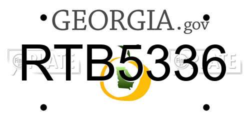 RTB5336 Georgia License Plate