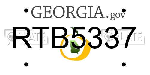 RTB5337 Georgia License Plate