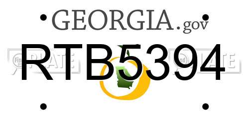 RTB5394 Georgia License Plate