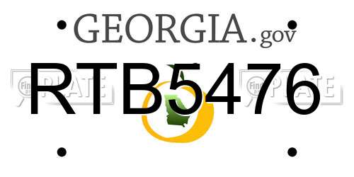RTB5476 Georgia License Plate