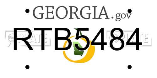 RTB5484 Georgia License Plate