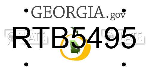 RTB5495 Georgia License Plate