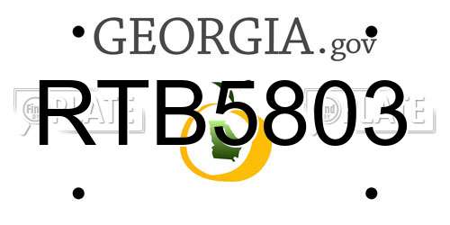RTB5803 Georgia License Plate