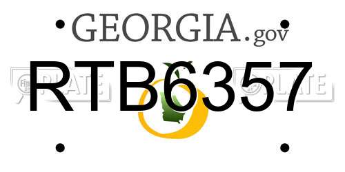 RTB6357 Georgia License Plate