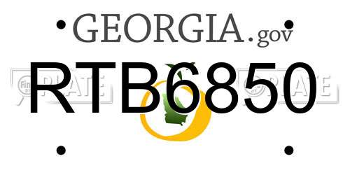 RTB6850 Georgia License Plate