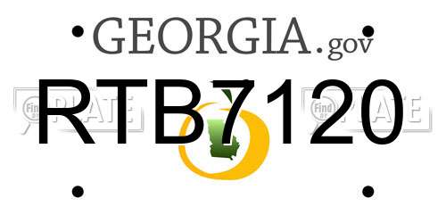 RTB7120 Georgia License Plate