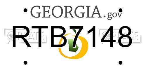 RTB7148 Georgia License Plate