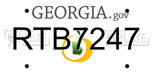 RTB7247 Georgia License Plate