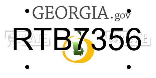 RTB7356 Georgia License Plate