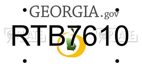 RTB7610 Georgia License Plate