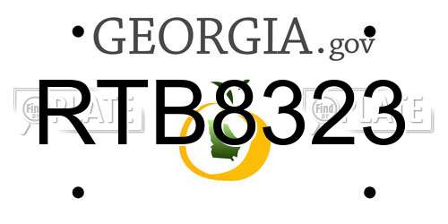 RTB8323 Georgia License Plate