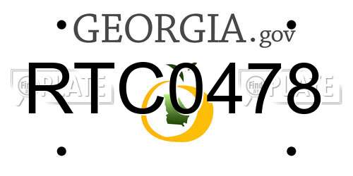RTC0478 Georgia License Plate