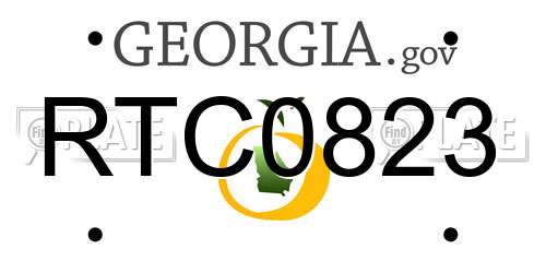RTC0823 Georgia License Plate
