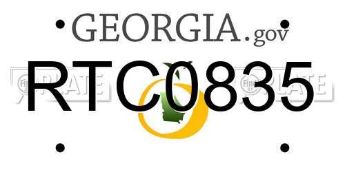 RTC0835 Georgia License Plate