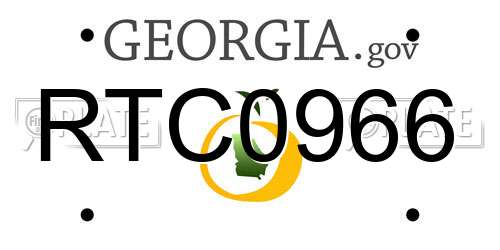 RTC0966 Georgia License Plate