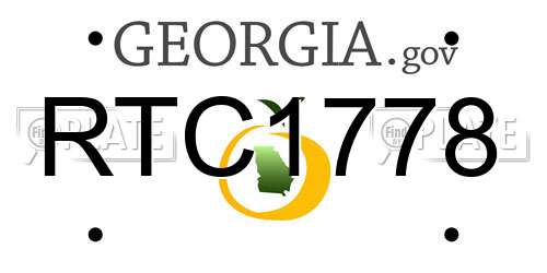 RTC1778 Georgia License Plate