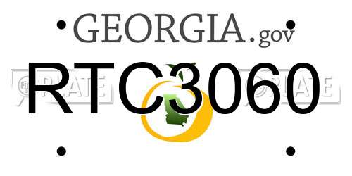 RTC3060 Georgia License Plate
