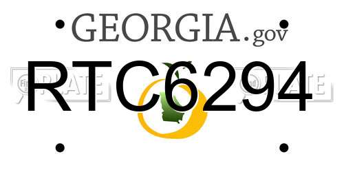 RTC6294 Georgia License Plate