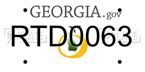 RTD0063 Georgia License Plate