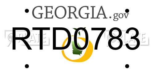 RTD0783 Georgia License Plate