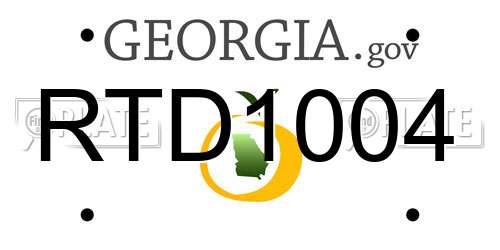 RTD1004 Georgia License Plate