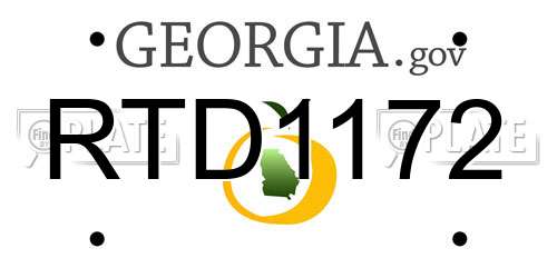 RTD1172 Georgia License Plate