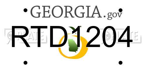 RTD1204 Georgia License Plate