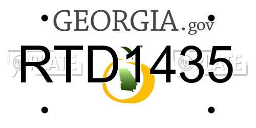 RTD1435 Georgia License Plate