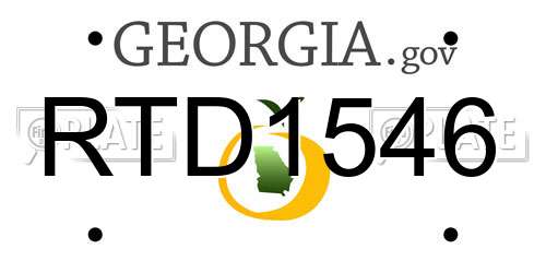 RTD1546 Georgia License Plate