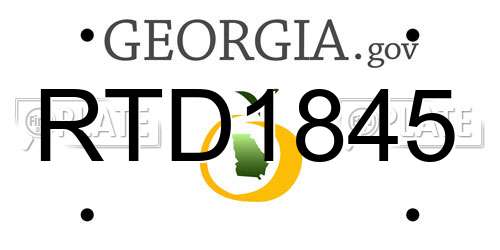 RTD1845 Georgia License Plate