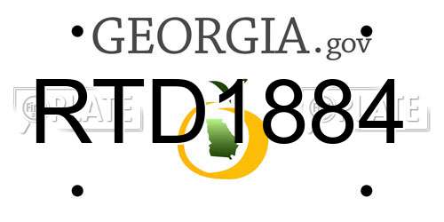 RTD1884 Georgia License Plate