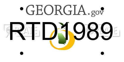 RTD1989 Georgia License Plate