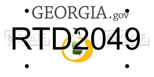RTD2049 Georgia License Plate