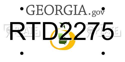 RTD2275 Georgia License Plate