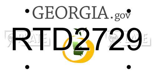 RTD2729 Georgia License Plate