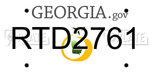 RTD2761 Georgia License Plate